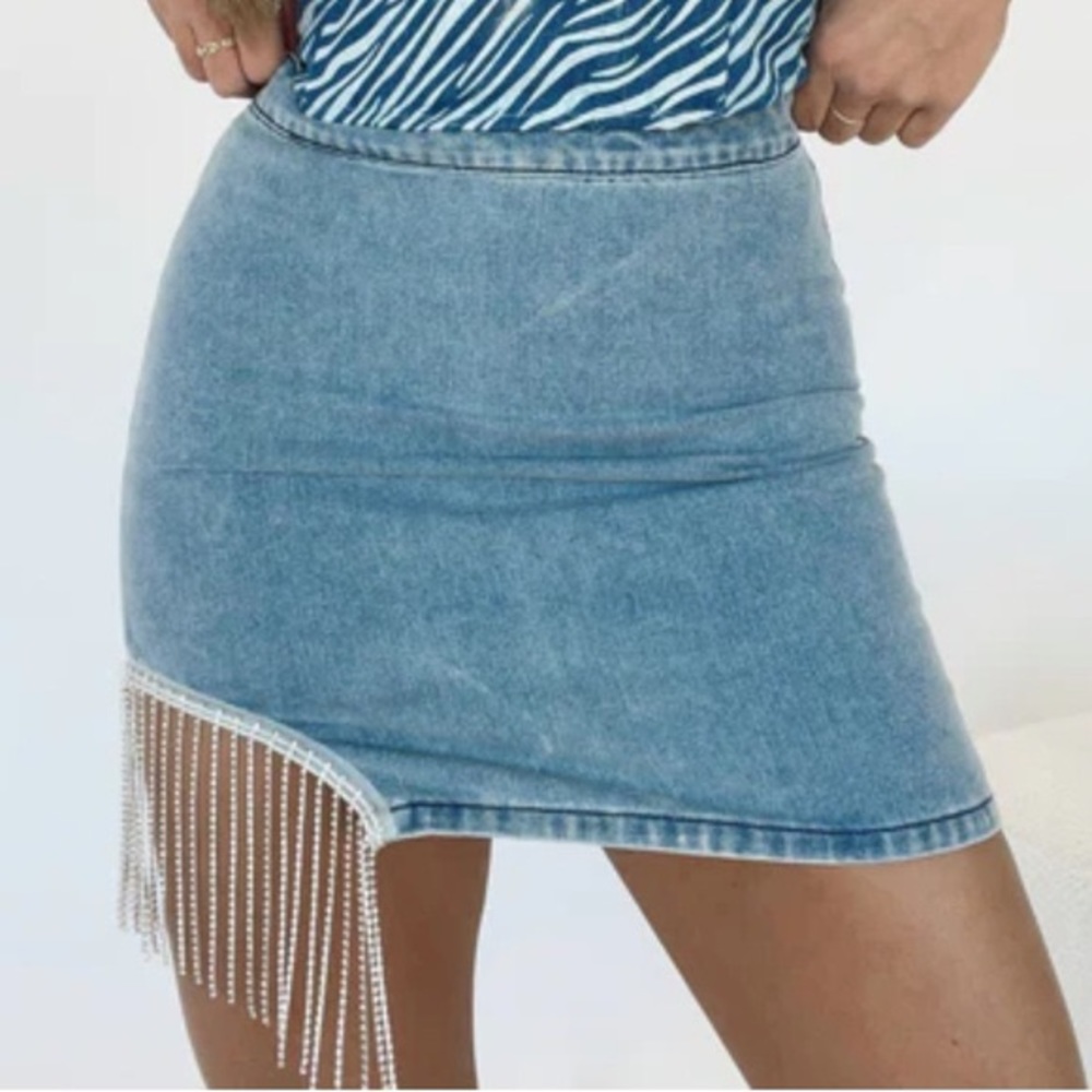 Too Glam Denim Skirt